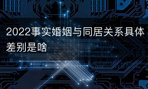 2022事实婚姻与同居关系具体差别是啥