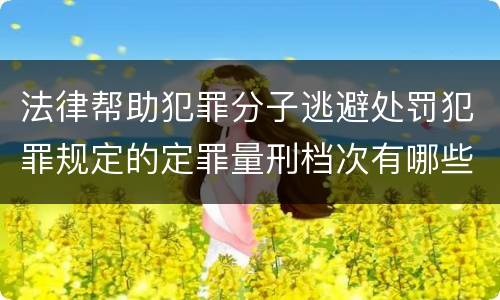 法律帮助犯罪分子逃避处罚犯罪规定的定罪量刑档次有哪些
