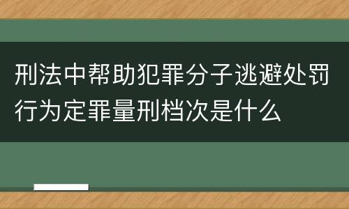 刑法中帮助犯罪分子逃避处罚行为定罪量刑档次是什么