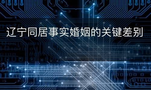 辽宁同居事实婚姻的关键差别