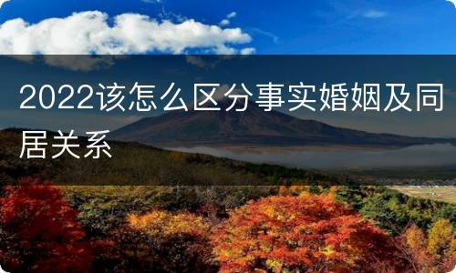 2022该怎么区分事实婚姻及同居关系