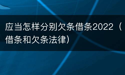 应当怎样分别欠条借条2022（借条和欠条法律）