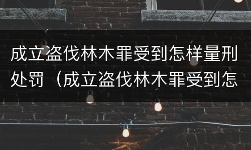 成立盗伐林木罪受到怎样量刑处罚（成立盗伐林木罪受到怎样量刑处罚）