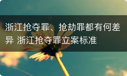 浙江抢夺罪、抢劫罪都有何差异 浙江抢夺罪立案标准