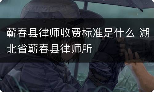 蕲春县律师收费标准是什么 湖北省蕲春县律师所