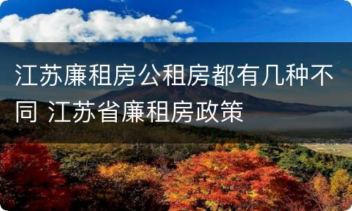 江苏廉租房公租房都有几种不同 江苏省廉租房政策