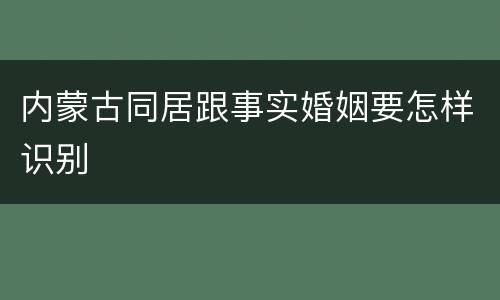 内蒙古同居跟事实婚姻要怎样识别