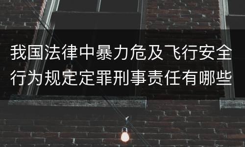 我国法律中暴力危及飞行安全行为规定定罪刑事责任有哪些