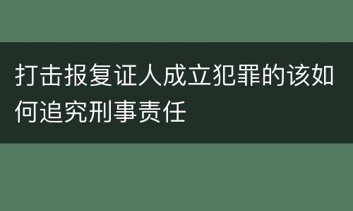 打击报复证人成立犯罪的该如何追究刑事责任