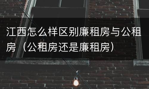 江西怎么样区别廉租房与公租房（公租房还是廉租房）