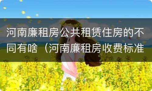 河南廉租房公共租赁住房的不同有啥（河南廉租房收费标准）