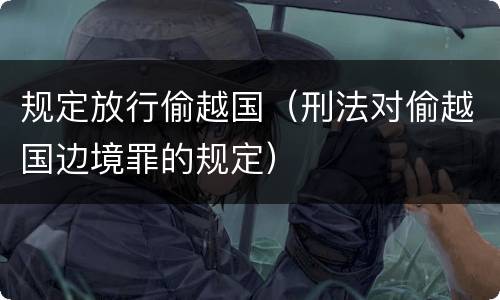 规定放行偷越国（刑法对偷越国边境罪的规定）
