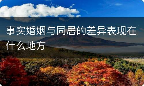 事实婚姻与同居的差异表现在什么地方