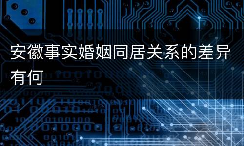 安徽事实婚姻同居关系的差异有何