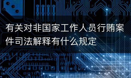 有关对非国家工作人员行贿案件司法解释有什么规定