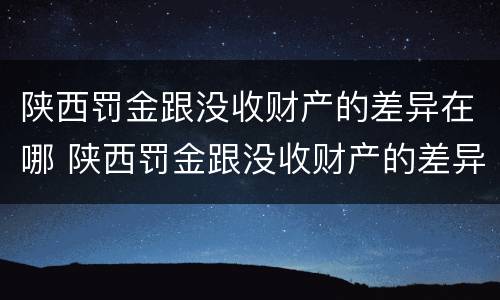 陕西罚金跟没收财产的差异在哪 陕西罚金跟没收财产的差异在哪里