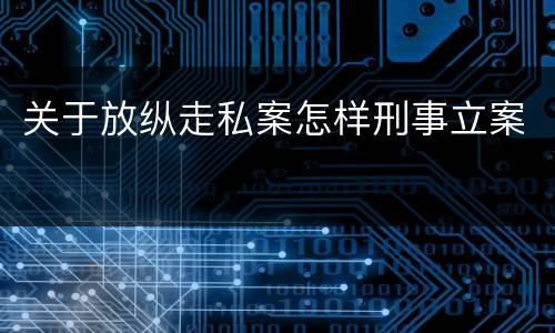关于放纵走私案怎样刑事立案