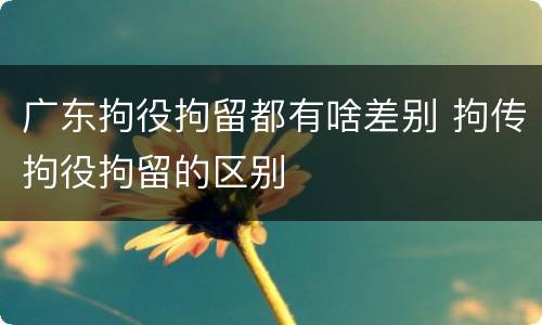 广东拘役拘留都有啥差别 拘传拘役拘留的区别