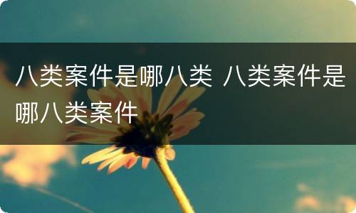 八类案件是哪八类 八类案件是哪八类案件