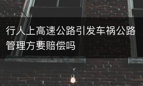 行人上高速公路引发车祸公路管理方要赔偿吗