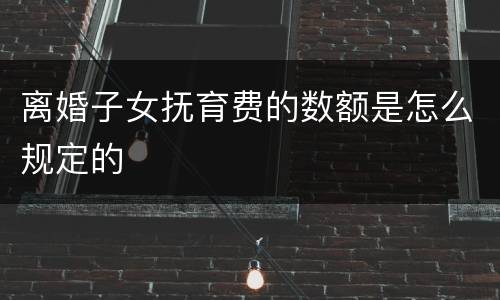 离婚子女抚育费的数额是怎么规定的