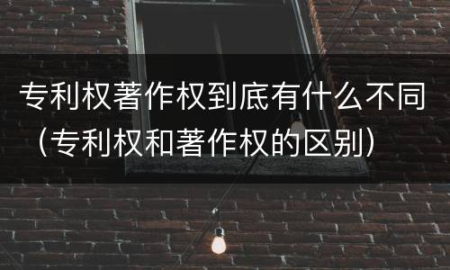 专利权著作权到底有什么不同（专利权和著作权的区别）