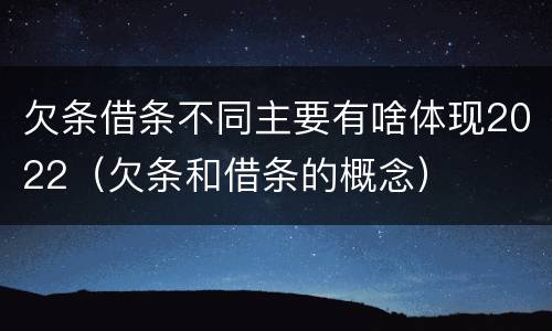 欠条借条不同主要有啥体现2022（欠条和借条的概念）