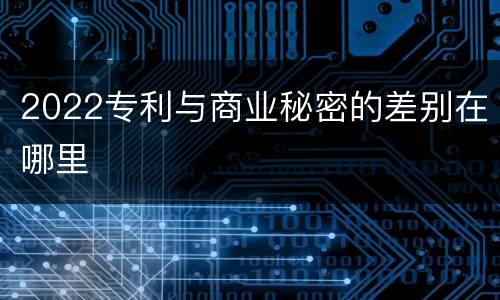 2022专利与商业秘密的差别在哪里