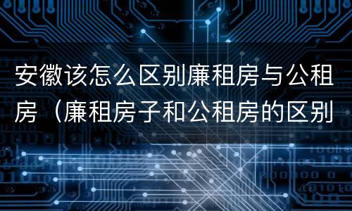 安徽该怎么区别廉租房与公租房（廉租房子和公租房的区别）