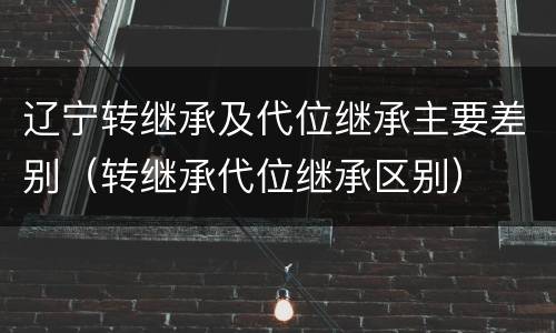 辽宁转继承及代位继承主要差别（转继承代位继承区别）