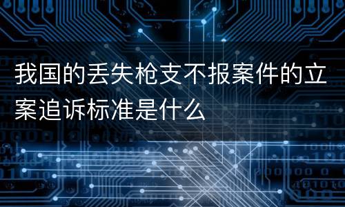 我国的丢失枪支不报案件的立案追诉标准是什么