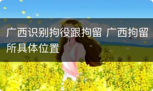 广西识别拘役跟拘留 广西拘留所具体位置