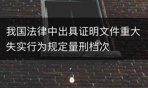 我国法律中出具证明文件重大失实行为规定量刑档次