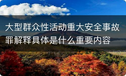 大型群众性活动重大安全事故罪解释具体是什么重要内容