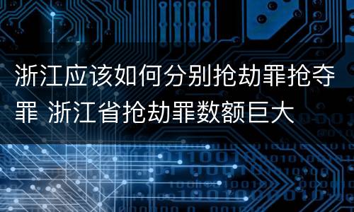 浙江应该如何分别抢劫罪抢夺罪 浙江省抢劫罪数额巨大