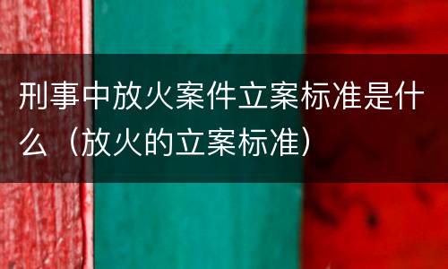 刑事中放火案件立案标准是什么（放火的立案标准）