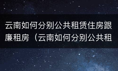 云南如何分别公共租赁住房跟廉租房（云南如何分别公共租赁住房跟廉租房的区别）