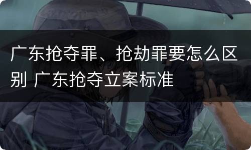 广东抢夺罪、抢劫罪要怎么区别 广东抢夺立案标准