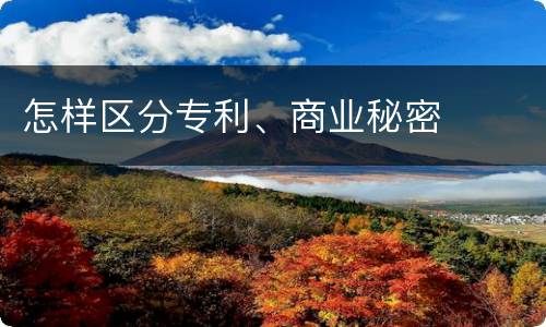 怎样区分专利、商业秘密