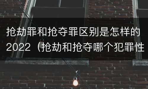 抢劫罪和抢夺罪区别是怎样的2022（抢劫和抢夺哪个犯罪性质严重）