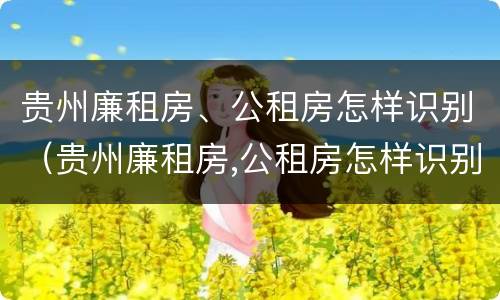 贵州廉租房、公租房怎样识别（贵州廉租房,公租房怎样识别真假）