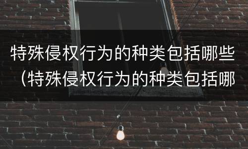 特殊侵权行为的种类包括哪些（特殊侵权行为的种类包括哪些类型）
