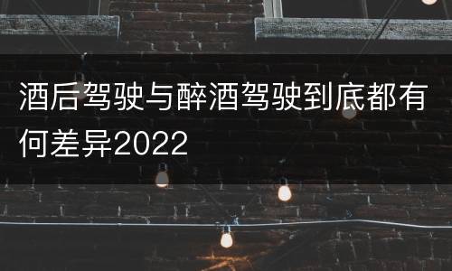 酒后驾驶与醉酒驾驶到底都有何差异2022