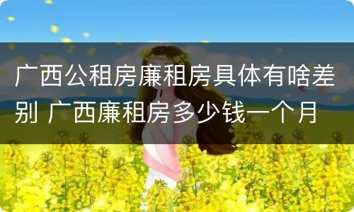 广西公租房廉租房具体有啥差别 广西廉租房多少钱一个月