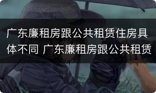广东廉租房跟公共租赁住房具体不同 广东廉租房跟公共租赁住房具体不同在哪里