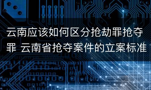 云南应该如何区分抢劫罪抢夺罪 云南省抢夺案件的立案标准