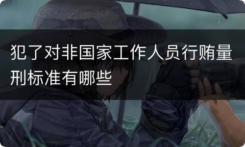 犯了对非国家工作人员行贿量刑标准有哪些