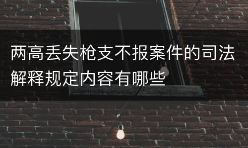 两高丢失枪支不报案件的司法解释规定内容有哪些