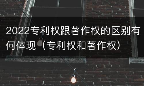 2022专利权跟著作权的区别有何体现（专利权和著作权）