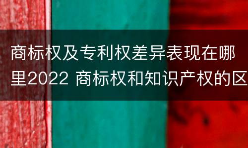 商标权及专利权差异表现在哪里2022 商标权和知识产权的区别